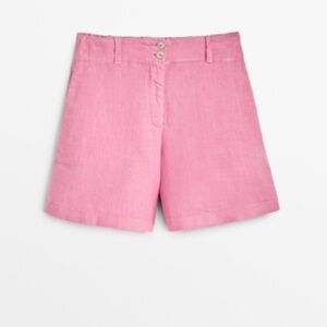 Massimo Dutti Pink Linen Shorts